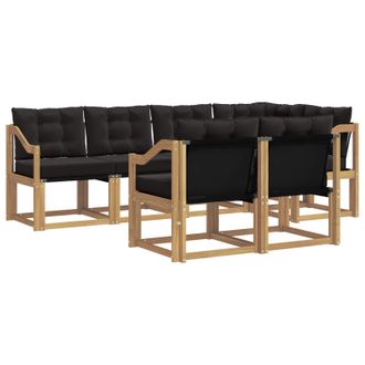 vidaXL Conjunto De Sof&aacute;s De Exterior Con Coj&iacute;n 7 Pcs Blanco Y Negro Vidaxl