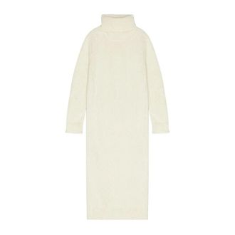 Saint Laurent Knitted Dresses, female, Beige, S, Extra Long Mohair Jumper