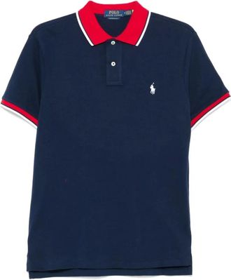 Polo Ralph Lauren Blauwe Casual Korte Mouw Polo Shirt - Heren - Polos - Blauw - S - Katoen - Tops