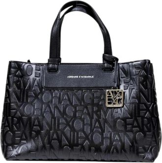 A|X Armani Exchange Handtas met schouderband en binnenzak - Dames - Shoppers - Zwart - ONE Size - Polyester - Tassen