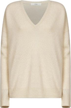Co V-hals Trui van Kasjmier - Dames - Cashmere truien - Beige - S - Kasjmier - Truien & Vesten