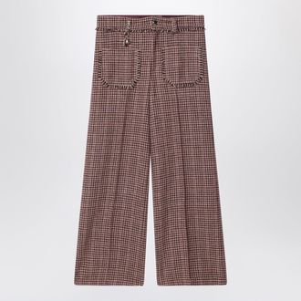 Chlo&eacute; Brown checked wool trousers