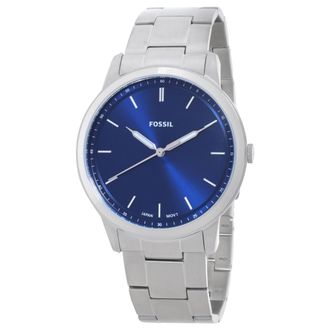 Fossil Minimalist Quartz Blue Dial Watch FS6180