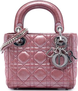 Dior Pre-owned Dior Mini Iridescent Lambskin Cannage Lady Dior Ladies TIAS1OCPLADNH4BT