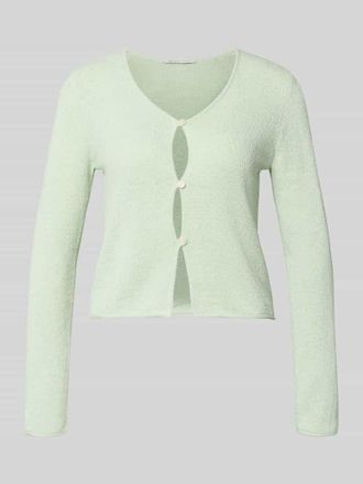 Tom Tailor Denim Strickjacke mit V-Ausschnitt in Hellgruen, Gr&ouml;&szlig;e XS