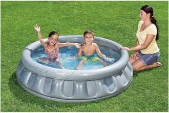 Trade Shop Trade Shop - Piscina Gonfiabile Per Bambini Spaceship Astronave Silver 152x43 Cm 512 Lt 51080