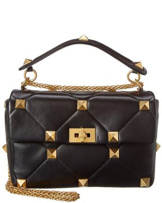 Valentino Roman Stud Large Leather Shoulder Bag