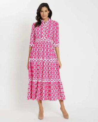 Jude Connally Candy Grand Chains Dress In Pink & White