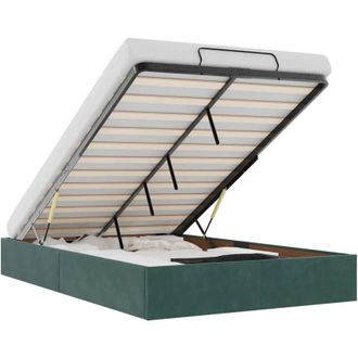 vidaXL Estructura De Cama Otomana Sin Colch&oacute;n Terciopelo Verde Oscuro Vidaxl