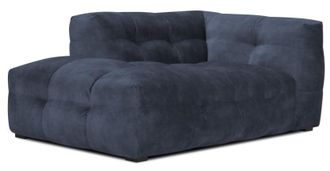 BLOOMINGLOFT Design Chaiselongue Vesta mit Samtbezug Dunkelblau