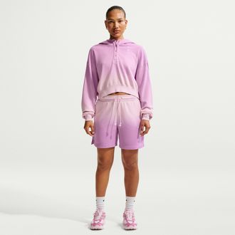 Nike Womens Nike Sportswear Phoenix Fleece Mid-Rise Shorts in Pink | IF7370-663