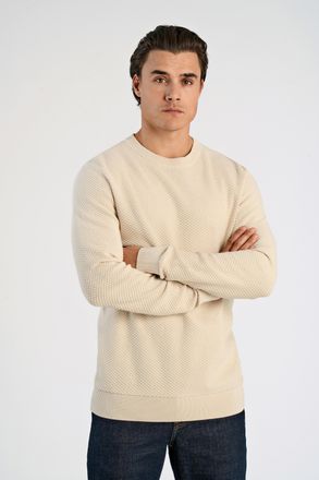 Lindbergh Strickpullover LINDBERGH, Herren, Gr. XXL, lt stone, Strick, Obermaterial: 100% Baumwolle, unifarben, normal h&uuml;ftbedeckend, Rundhals, Flachstrickb&uuml;ndc