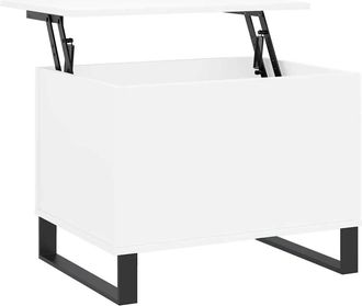vidaXL Mesa De Centro Madera Contrachapada Blanco 60x44,5x45 Cm Vidaxl