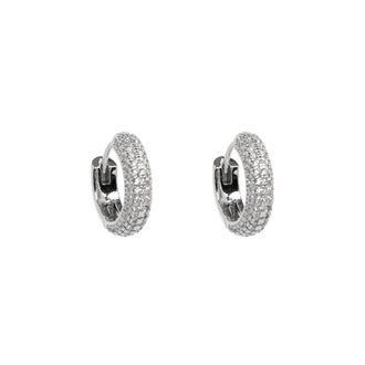 Kate Spade New York Earrings, female, Gray, Size: ONE SIZE Brilliant Statements Pave Mini Huggies
