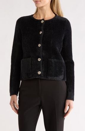 Cyrus Eyelash Knit Cardigan in Black at Nordstrom Rack, Size X-Large