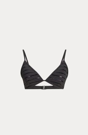 Brunello Cucinelli Dazzling stripes bikini top in Lignite Grey at Nordstrom, Size 36 It