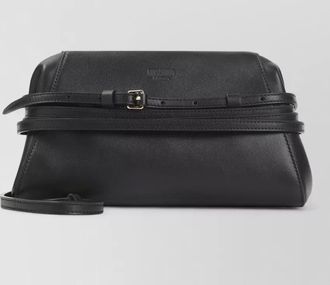 Moschino leather belt-detail shoulder bag