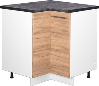 Vicco Armario De Esquina Fame-line, Roble Dorado, 80.5 Cm, Et Antracita