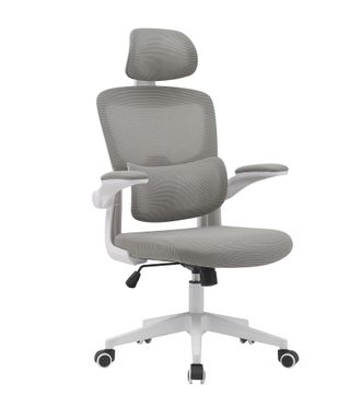Home Heavenly Home Heavenly - Silla De Oficina Aron, Ergon&oacute;mica Con Respaldo Lumbar, Reposacabezas Regulable Y Brazos Abatibles. Color: Gris