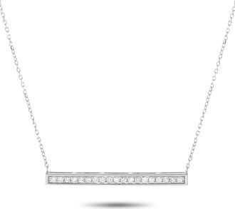 Luxury Bazaar 14K White Gold 0.25 ct Diamond Pendant Necklace
