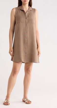Beach Lunch Lounge Two Pocket Sleeveless Shirtdress in Mocha Love at Nordstrom Rack, Size X-Large