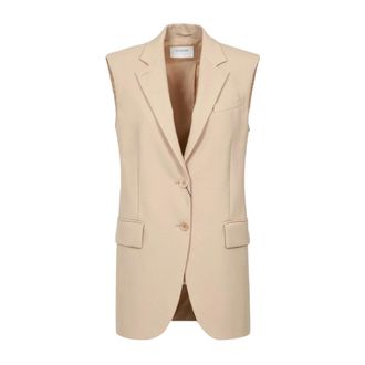 Sportmax Sportmax, Vests, female, Beige, Size: XS Beige Jacket Vest Stylish