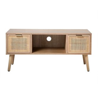 Calicosy Mueble de TV con 2 cajones y frentes de rat&aacute;n L100 cm