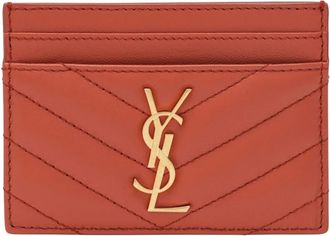 Saint Laurent Wallets & Cardholders, female, Orange, ONE SIZE, Cassandre Card Case