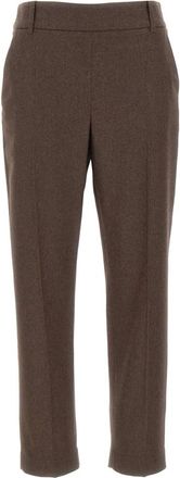 Eleventy Capri-Cut Trousers - female - Eleventy - Straight Trousers - Brown - XS - Trousers