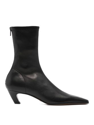 Khaite Arizona Leather Ankle Boots