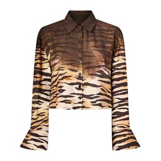 Pinko Shirts, female, Multicolor, Size: XS Cordelia Cropped Shirt