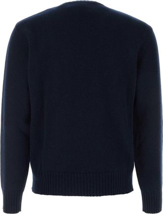 Valentino Garavani Mens Navy Blue Wool Sweater Indaco Exterior: Virgin Maglieria
