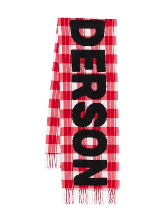 J.W.Anderson Sciarpa a quadri - Rosso