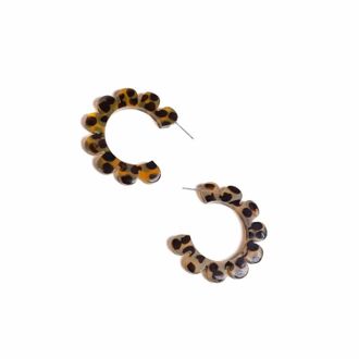 Sunshine Tienda Womens Flower Earrings In Tortoise