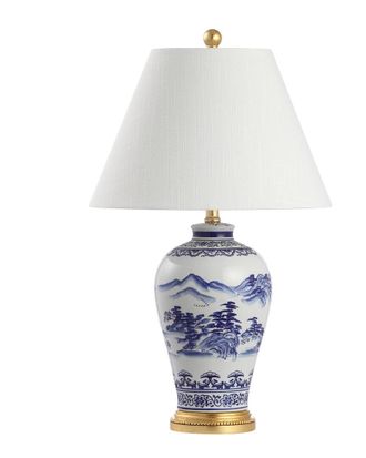 Jonathan Y Designs Jonathan Y Zhou Ceramic Iron Traditional Cottage Led Table Lamp