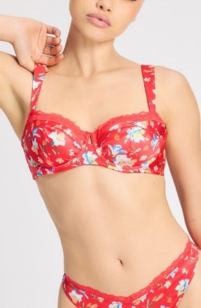 Savage x Fenty Monamour Unlined Low-Cut Balconette Bra in Fruitjuice Red Petal Power at Nordstrom, Size 32Ddd