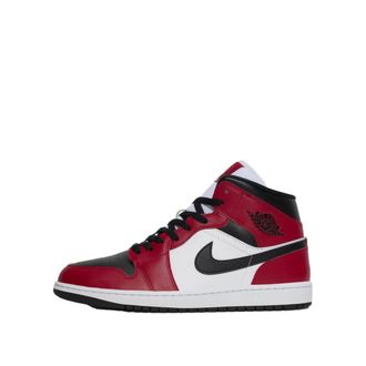 Nike Air Jordan 1 Mid Black / Black - Gym Red 554724-069 Mens