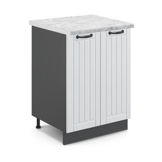 Vicco Mueble Bajo De Cocina Fame-line, Blanco Casa De Campo, 60 Cm, Et M&aacute;rmol