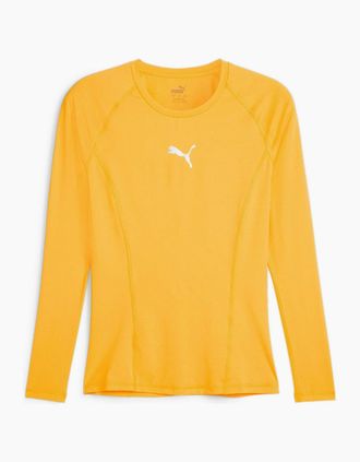 Puma Mens Mens Liga Baselayer Tee Ls T-Shirt - Yellow - Size: 38
