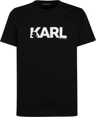 Karl Lagerfeld logo-print T-shirt - men - Organic Cotton - S - Black
