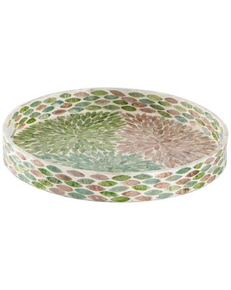 A&B Home Round Capiz Tray