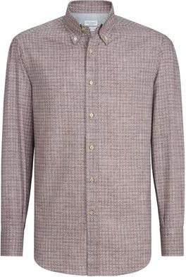 Brunello Cucinelli Printed twill shirt in Brown at Nordstrom, Size Xxx-Large Eu