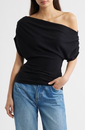 Reformation Iris One-Shoulder Knit Top in Black at Nordstrom, Size X-Small