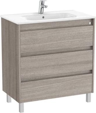 Roca Mueble 800mm Tenet 3 Cajones Con Lavabo City Oak.-roca: Dise&ntilde;o, Innovaci&oacute;n Y Calidad