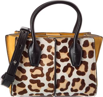 Tod's Tods Logo Mini Haircalf & Suede Tote