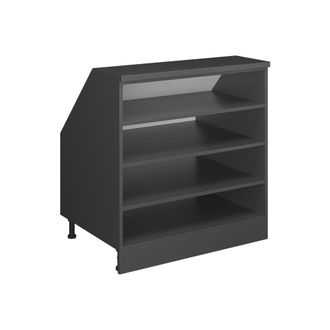 Vicco Armario De Cocina Para Techo Inclinado R-line, Antracita, 80 Cm Con 4 Compartimentos, Carcasa 60 Cm De Profundidad, Vicco