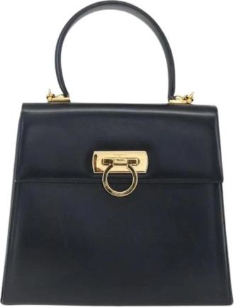 Ferragamo Pre-owned Handbag - Dames - Vintage Handtas - Blauw - ONE Size - Leer - Vintage