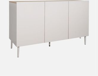 Sweeek Aparador De Metal Y Decoraci&oacute;n De Madera 3 Puertas 120cm