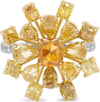 HYT Jewelry 18kt geel- en witgouden ring met diamant - Zilver