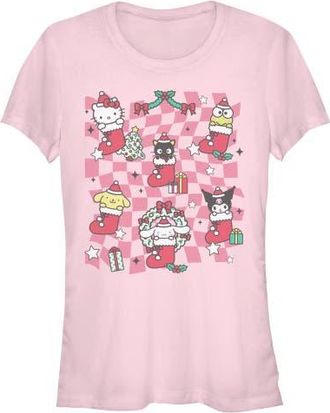 Hello Kitty Juniors Hello Kitty Christmas Stockings and Friends T Shirt in Light Pink at Nordstrom, Size Xx-Large